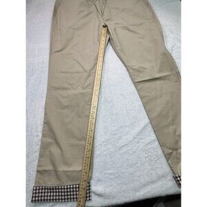 Khaki Pants Men Chadburry Brand Gingham Accents 42x34  Relaxed Fit Dress Pants